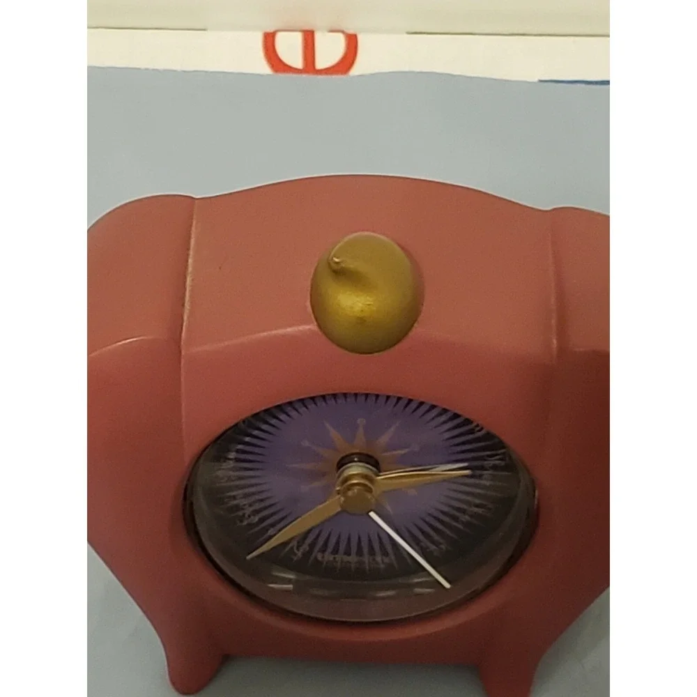 Timestone Longford‎ Design Clock Memphis Rare Desk Red Gold *Not Working*